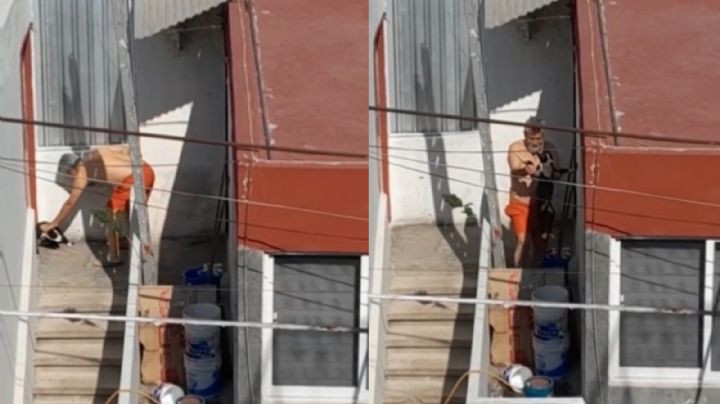 Exhiben a un hombre por golpear a su perro con un tubo en Puebla: VIDEO