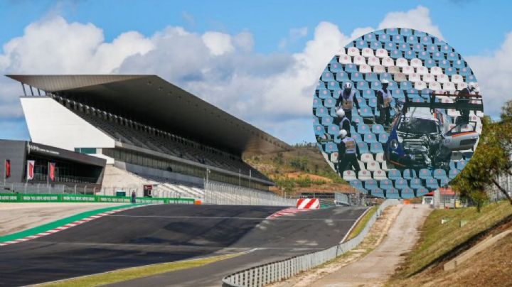 Porsche termina en las gradas durante una carrera de autos en Portugal