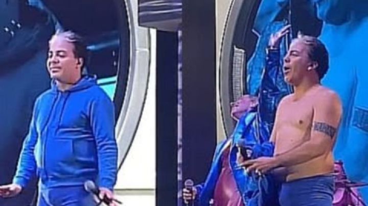 Cristian Castro termina en 'ropa interior' durante concierto de Miranda: VIDEO