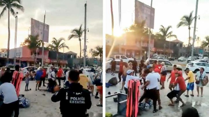 Meseros y comensales se enfrentan a golpes en playa de Veracruz: VIDEO