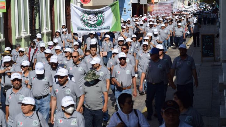 Día del Trabajo: Más de dos mil sindicalizados marchan en el Centro de Mérida, Yucatán