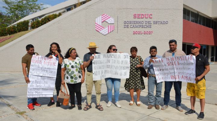 Maestros de la CNTE en Campeche exigen regularizar plazas y aumentar los salarios