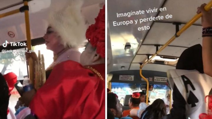 Captan a villanas de Disney viajando en microbús en Guanajuato