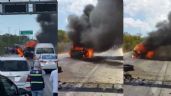 Playa del Carmen: Se reporta el incendio de una camioneta cerca del Hotel Moon Palace