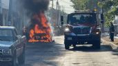Incendio consume un automóvil cerca de una primaria en Progreso: VIDEO