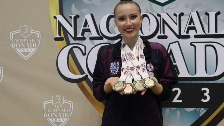 Gimnasta campechana cosecha cinco medallas en los Juegos Conade 2023