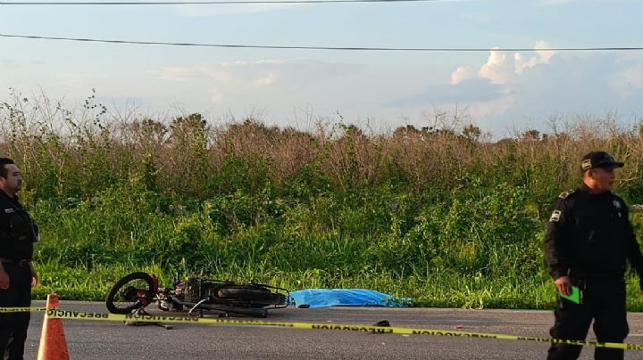 Muere motociclista al derrapar en la carretera Baca-Motul