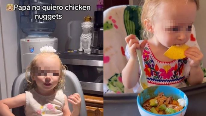 Niña estadounidense cambia los 'chicken nuggets' por un pozole y se vuelve viral: VIDEO