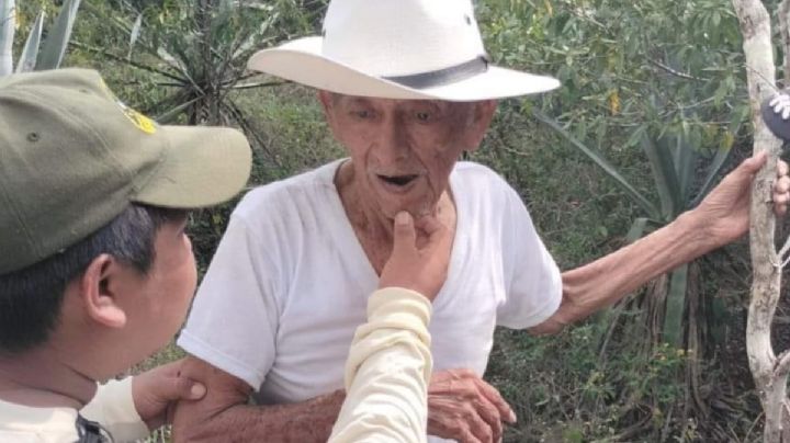Después de 20 horas hallan a un abuelito extraviado en el monte en Mocochá