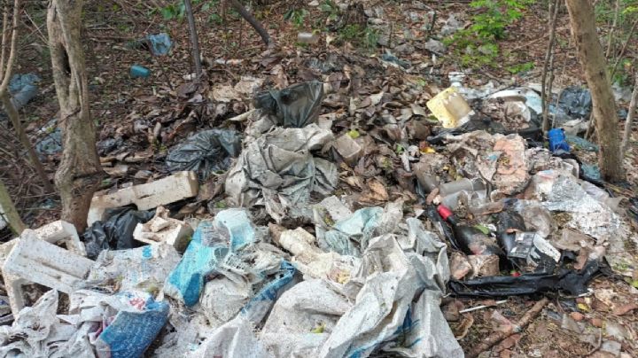 Parcelarios denuncian basurero clandestino en la vía Dzidzantún-Yobaín