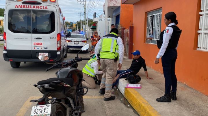 Motociclista choca y resulta lesionado en Campeche