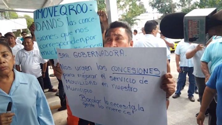 Taxistas de Mahahual y Bacalar se manifiestan contra Instituto de Movilidad