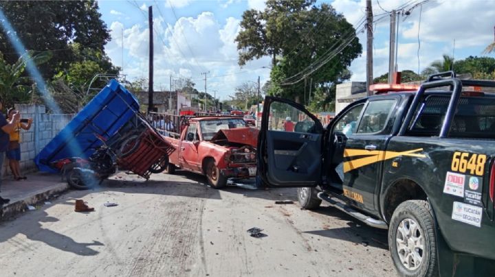 Patrulla de Yucatán provoca aparatoso accidente en Calkiní