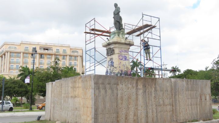 INAH inicia restauración de monumentos dañados hace dos años en Mérida durante el 8M