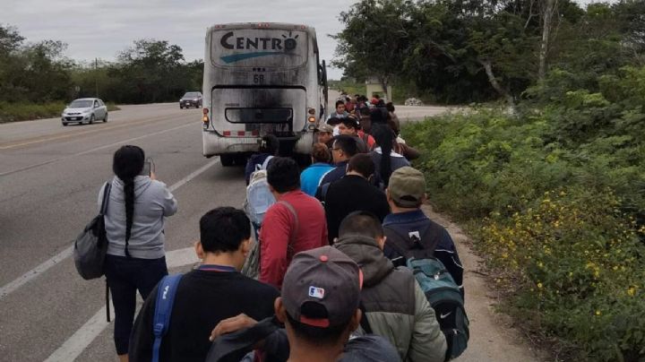 Autobús se incendia en la vía Mérida-Motul