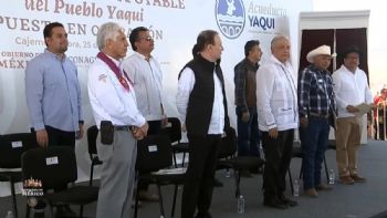 AMLO inaugura el acueducto del pueblo yaqui, desde Cajeme, Sonora: EN VIVO