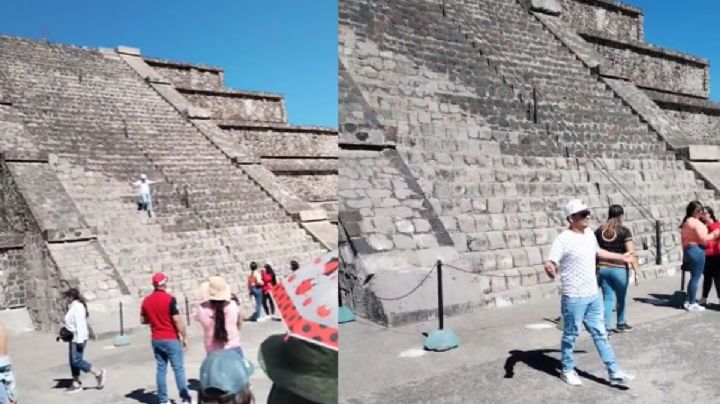 Hombre escala las Pirámides de Teotihuacán y recibe ataques en redes sociales: VIDEO