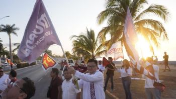 Partido Verde deja solo a Morena y PT en el inicio de campaña en Campeche